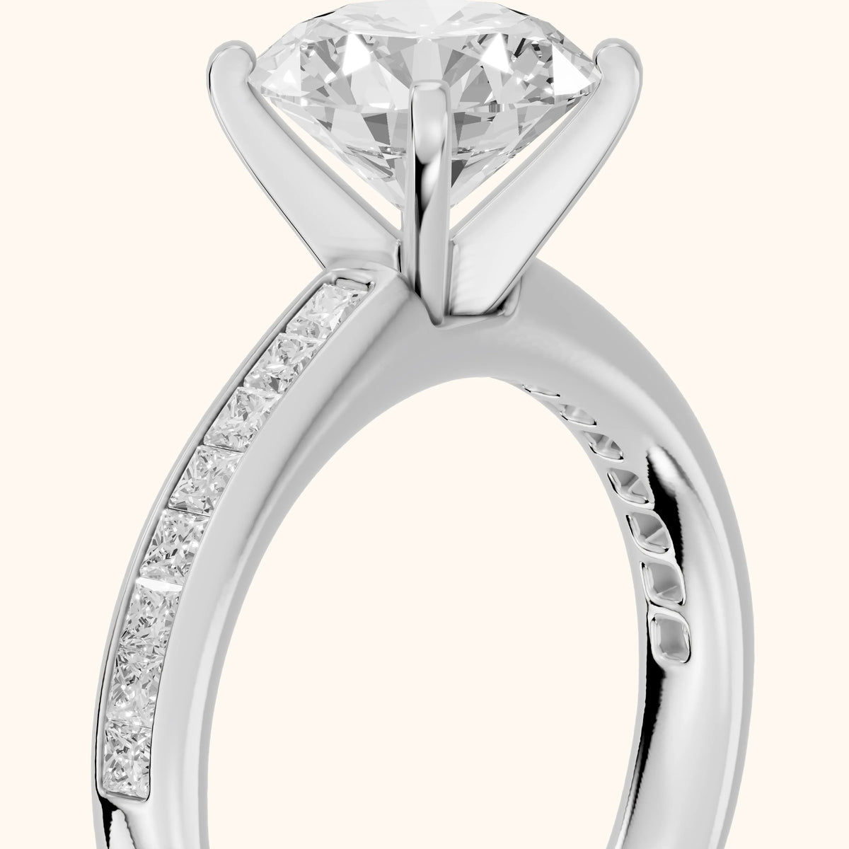Solano Channel Set Round Diamond Engagement Ring in White Gold - slant-view.webp