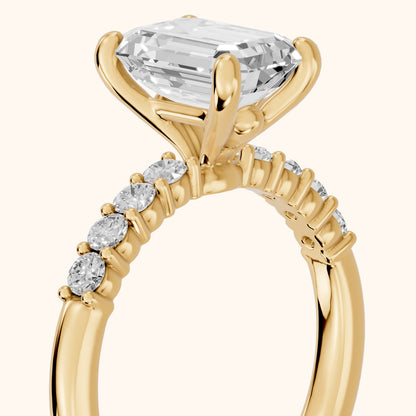 Mayfield Pavé Emerald Diamond Engagement Ring in Yellow Gold - slant-view.webp