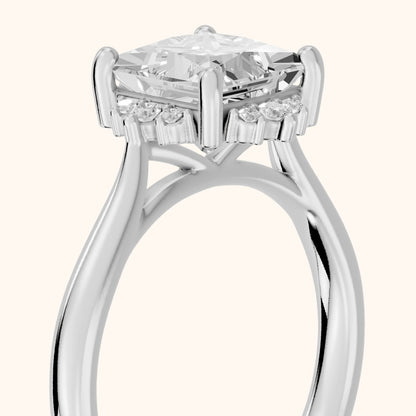 Linden Starburst Cluster Princess Diamond Engagement Ring in Silver - slant-view.webp