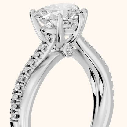 Loma Bypass Pavé Heart Diamond Engagement Ring in Silver - slant-view.webp