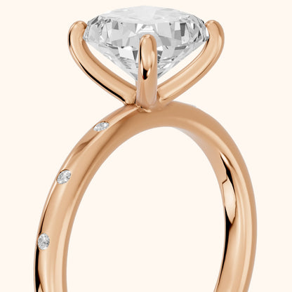 Dulcie Flush-Set Cushion Diamond Engagement Ring in Rose Gold - slant-view.webp