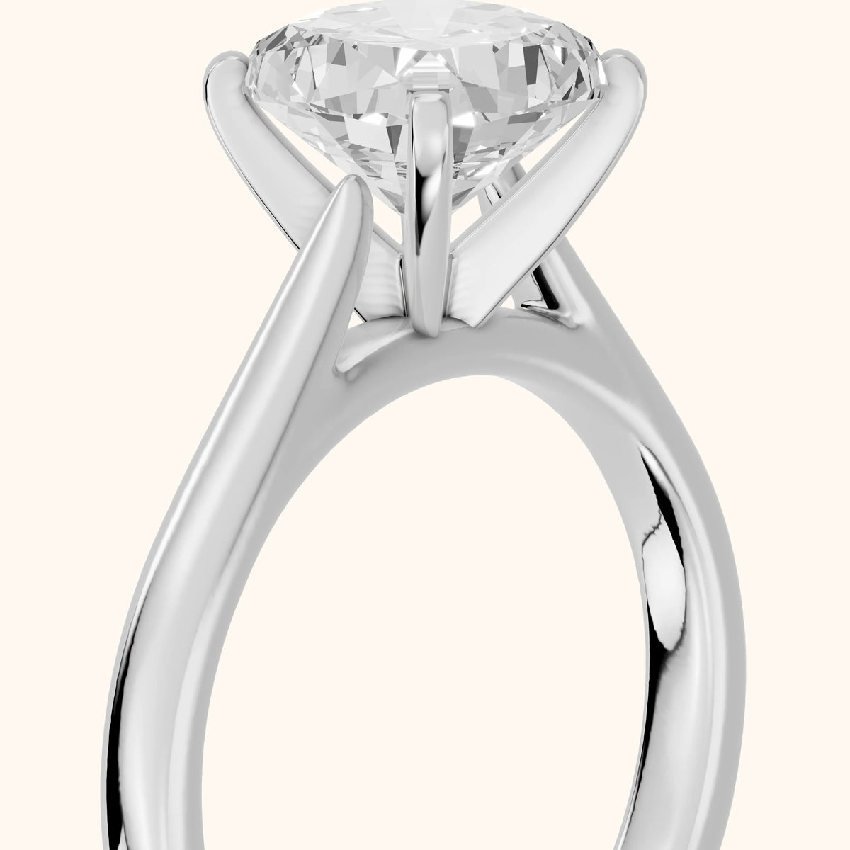 Enid Solitaire Cathedral Cushion Diamond Engagement Ring in Silver - slant-view.webp