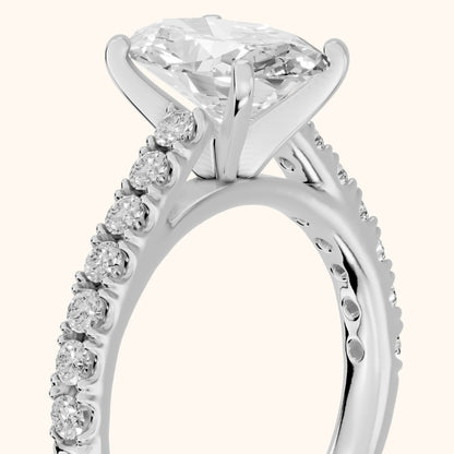 Keira Statement Pavé Oval Diamond Engagement Ring in Silver - slant-view.webp