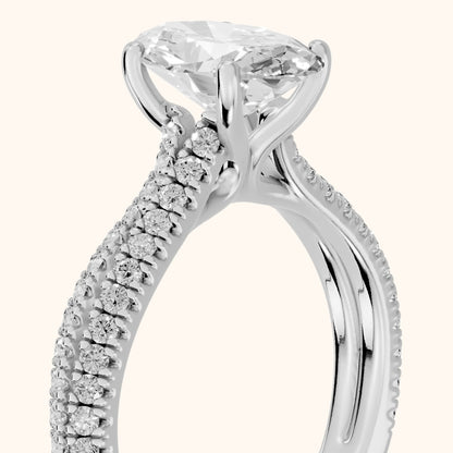 Ottilie Split Shank Pavé Oval Diamond Engagement Ring in Platinum - slant-view.webp