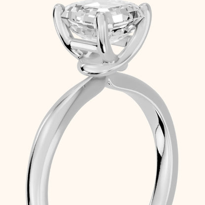 Ana Ribbon Solitaire Asscher Diamond Engagement Ring in Platinum - slant-view.webp