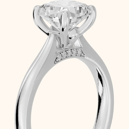 Sofia Cathedral Cushion Diamond Engagement Ring in Silver - slant-view.webp