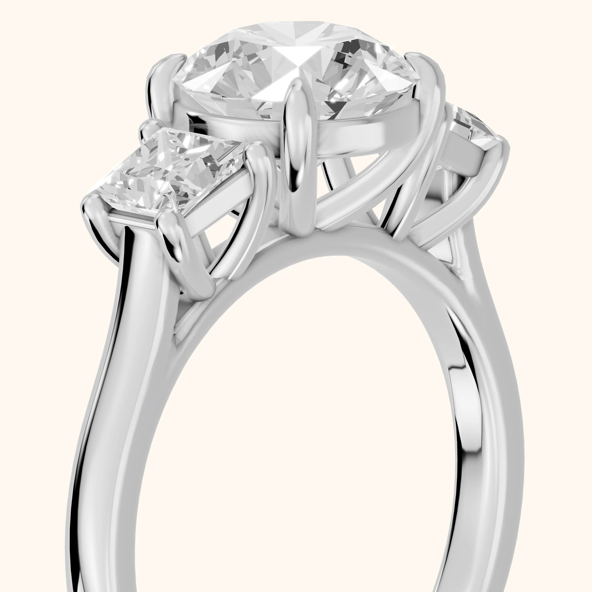 Sienna Three-Stone Round Diamond Ring in Silver - slant-view.webp
