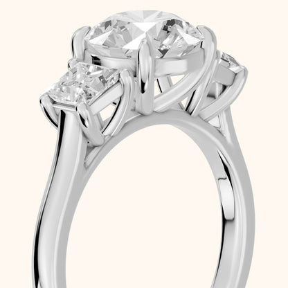 Sienna Three-Stone Round Diamond Ring in Silver - slant-view.webp