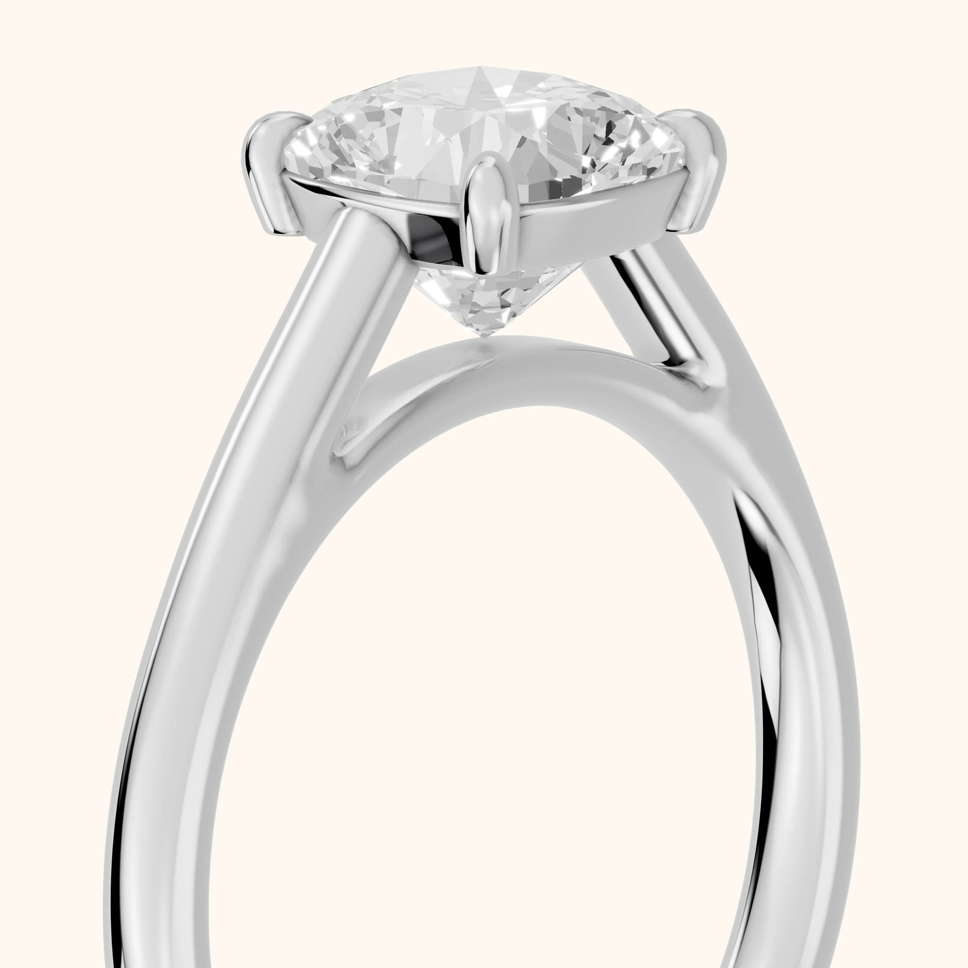 Sadie Cathedral Solitaire Cushion Diamond Ring in Silver - slant-view.webp