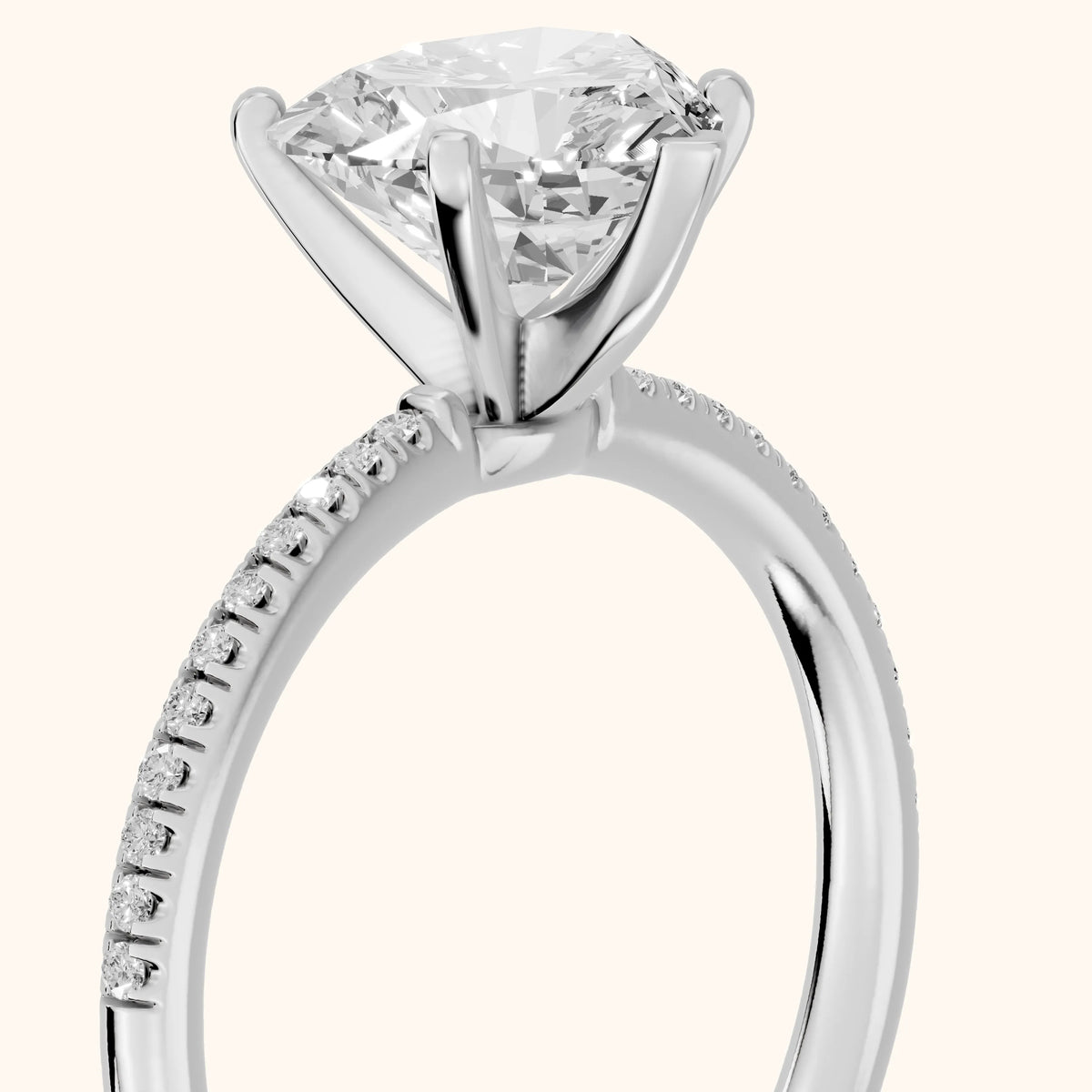 Mona Micropavé Heart Diamond Engagement Ring in Silver - slant-view.webp