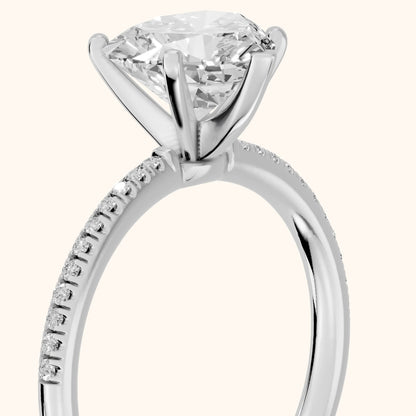 Mona Micropavé Heart Diamond Engagement Ring in Silver - slant-view.webp
