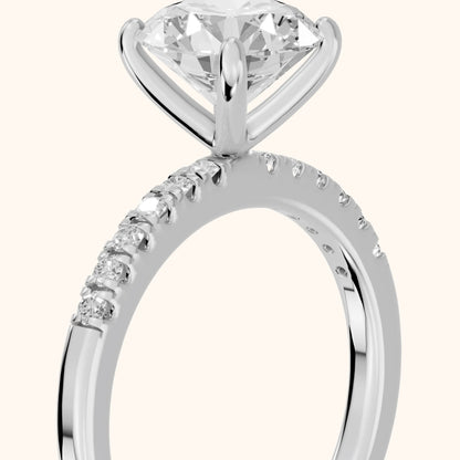 Jemma Scalloped Pavé Round Diamond Engagement Ring in White Gold - slant-view.webp