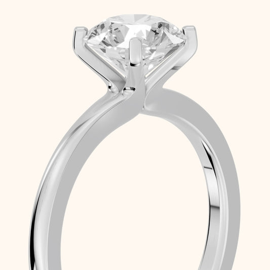 Matilda Cathedral Solitaire Round Diamond Engagement Ring in Platinum - slant-view.webp