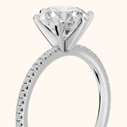Minette Micropavé Round Diamond Engagement Ring in Silver - slant-view.webp