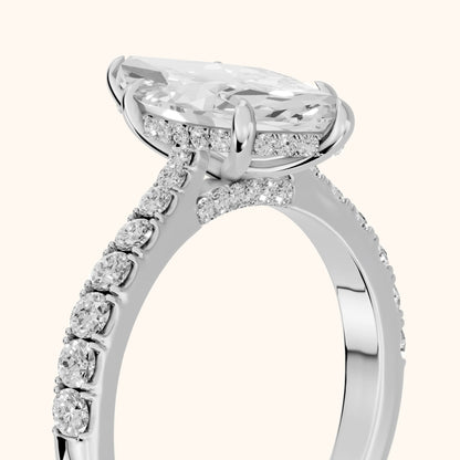 Gia Hidden Halo Pavé Marquise Diamond Ring in Platinum - slant-view.webp