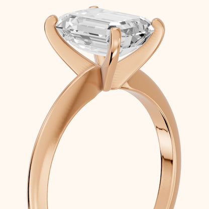 Giulia Solitaire Emerald Diamond Engagement Ring in Rose Gold - slant-view.webp