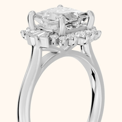 Marlow Ballerina Halo Princess Diamond Engagement Ring in White Gold - slant-view.webp