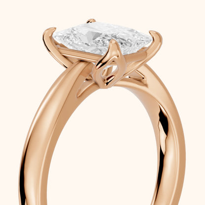 Lucia Solitaire Six-Prong Radiant Diamond Engagement Ring in Rose Gold - slant-view.webp