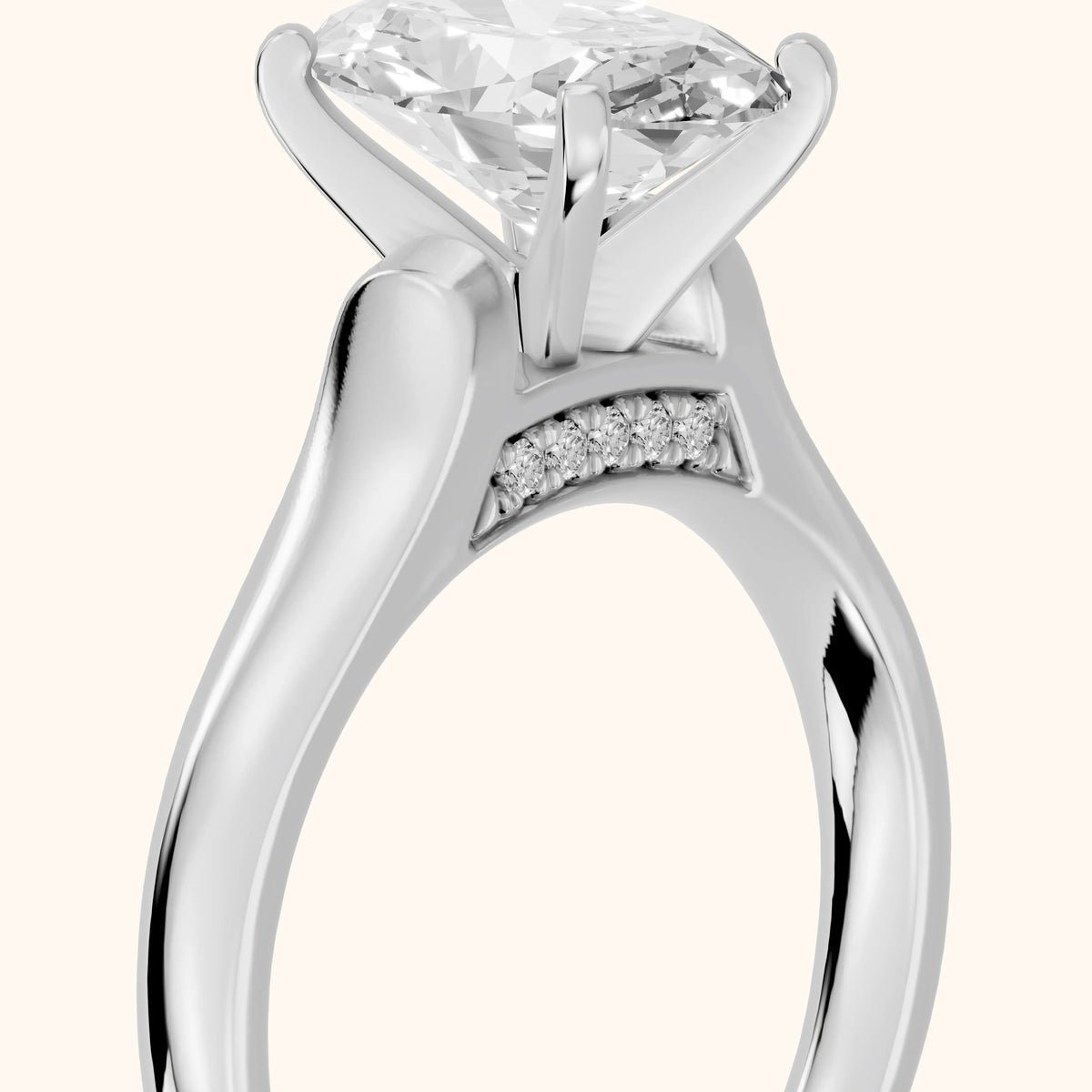 Avril Cathedral Oval Diamond Engagement Ring in White Gold - slant-view.webp