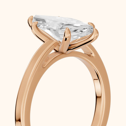 Kaia Solitaire Marquise Diamond Ring in Rose Gold - slant-view.webp