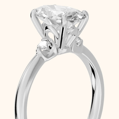 Teodora Floating Three-Stone Oval Diamond Engagement Ring in Silver - slant-view.webp