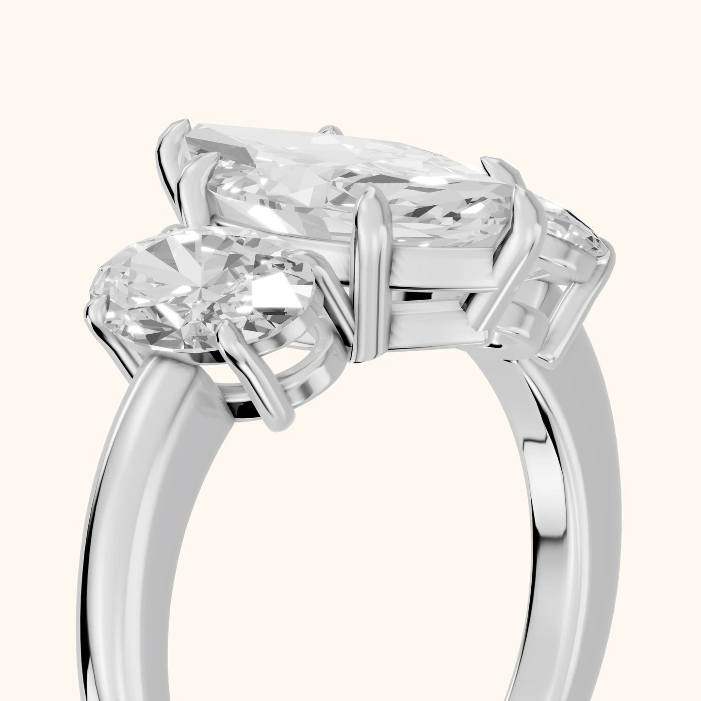 Lila Three-Stone Marquise Diamond Ring in Silver - slant-view.webp