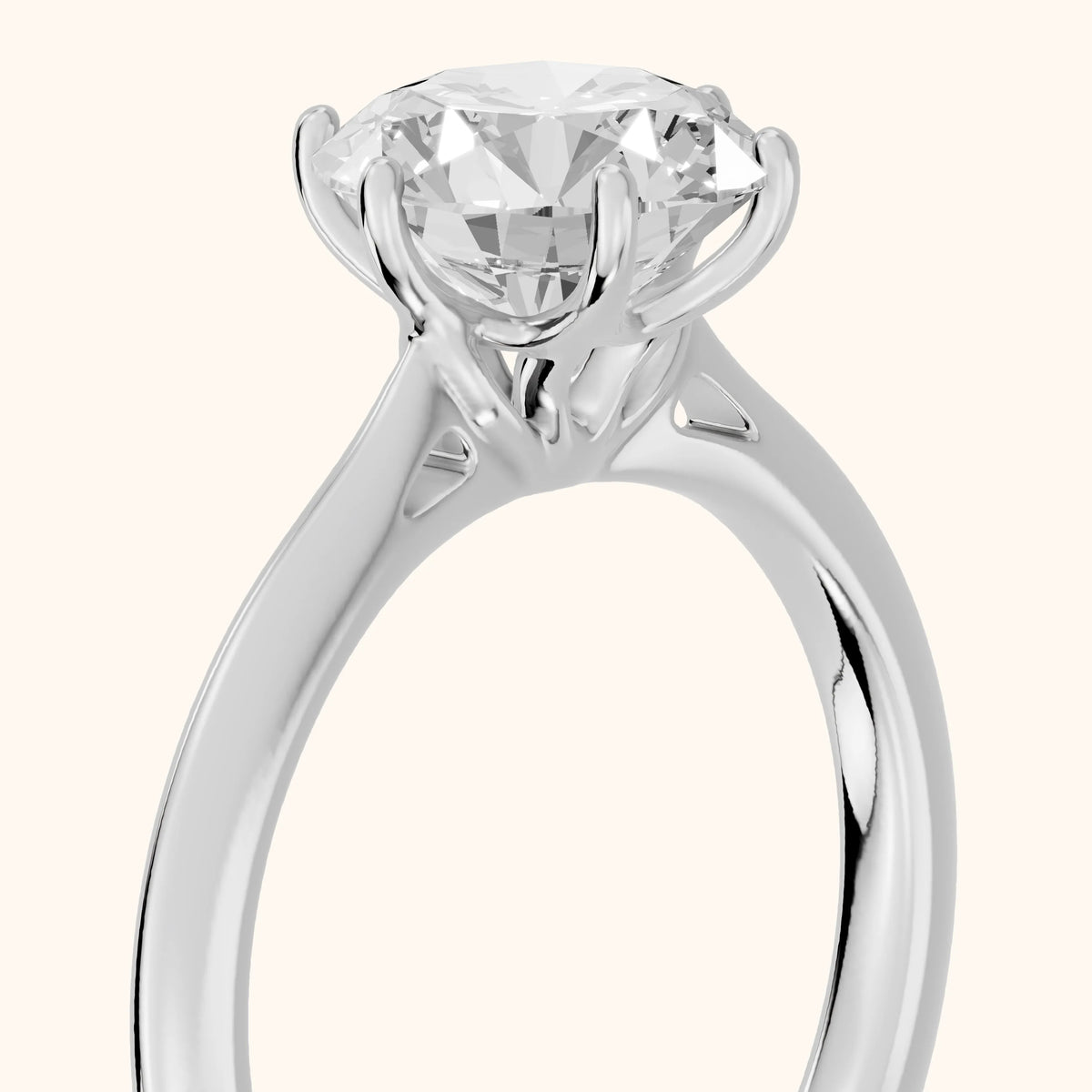 Lindsay Trellis Solitaire Round Diamond Engagement Ring in White Gold - slant-view.webp