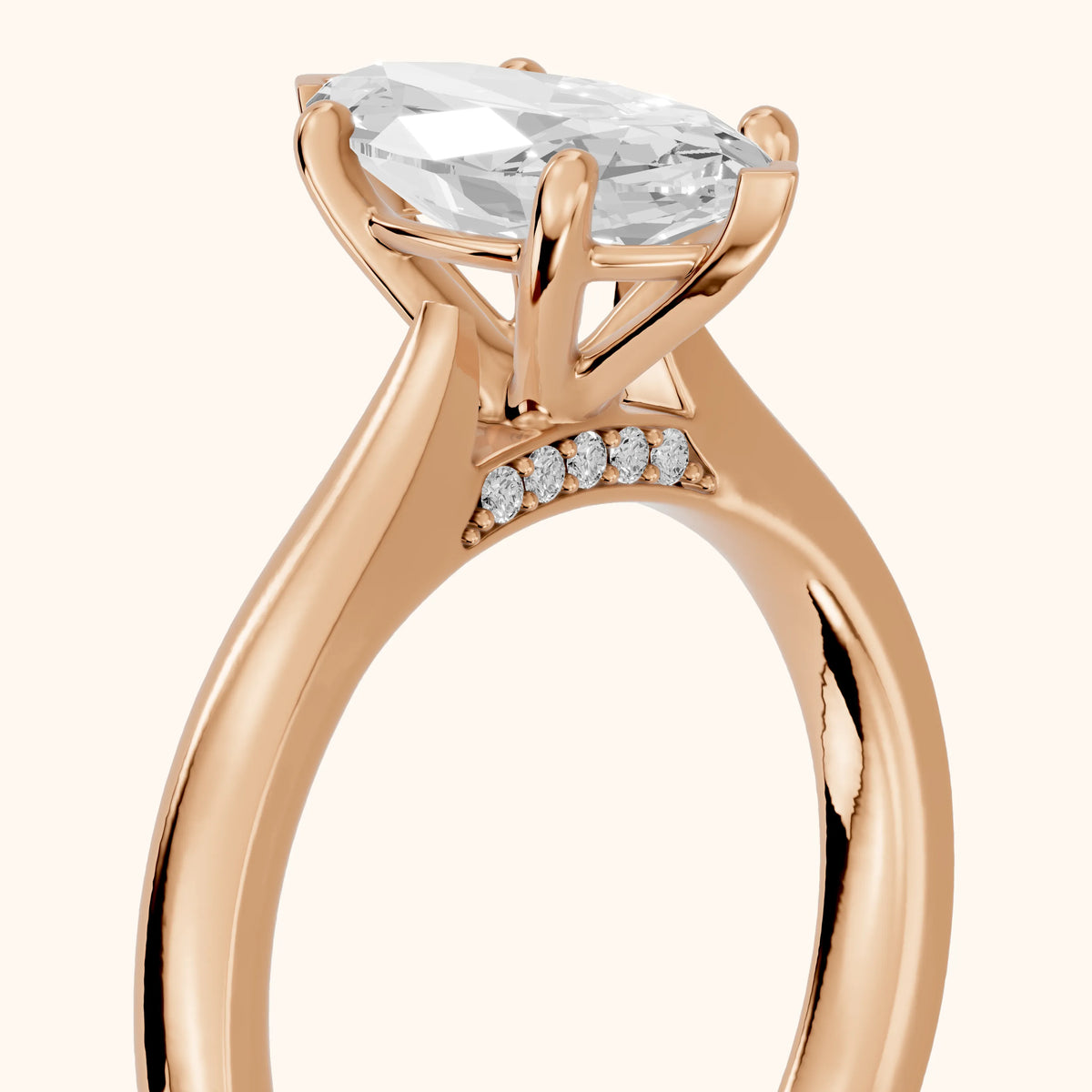 Sofia Cathedral Marquise Diamond Engagement Ring in Rose Gold - slant-view.webp