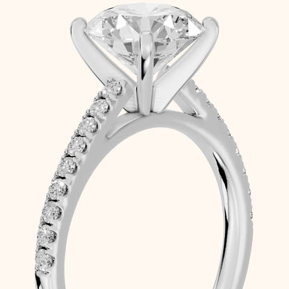 Ailsa Micropavé Round Diamond Engagement Ring in Platinum - slant-view.webp