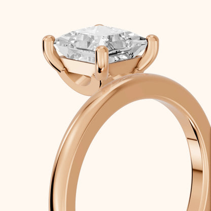 Maisie Four Prong Solitaire Princess Diamond Engagement Ring in Rose Gold - slant-view.webp