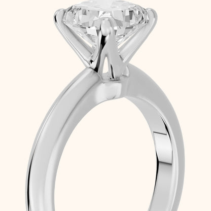 Clementine Solitaire Cushion Diamond Engagement Ring in Platinum - slant-view.webp