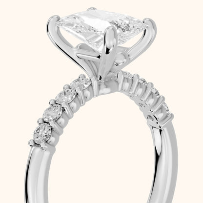 Mayfield Pavé Radiant Diamond Engagement Ring in Platinum - slant-view.webp