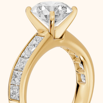 Sonoma Wide Band Channel Set Round Diamond Engagement Ring in Yellow Gold - slant-view.webp