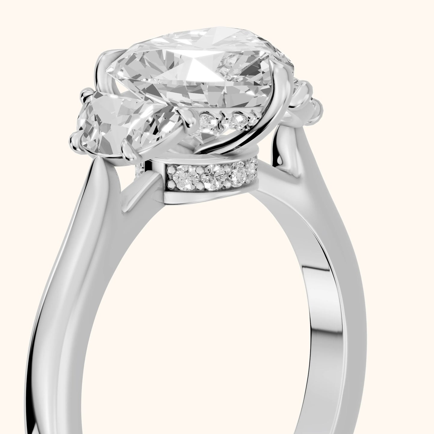 Romy Three-Stone Heart Diamond Engagement Ring in Silver - slant-view.webp
