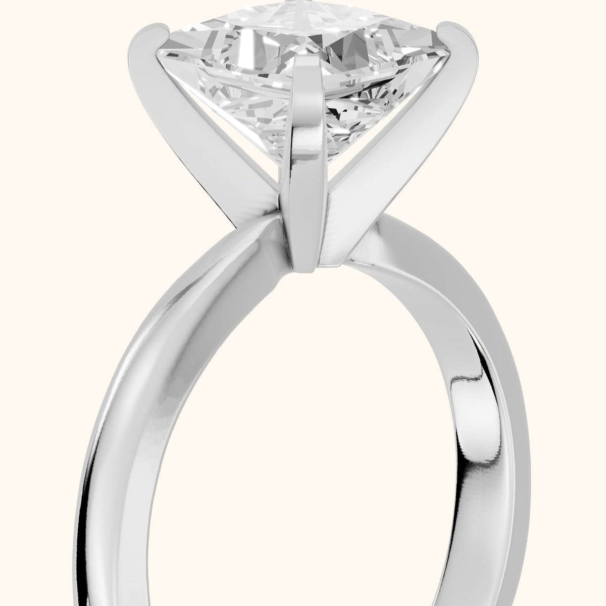 Tamsin Solitaire Knife Edge Princess Diamond Engagement Ring in White Gold - slant-view.webp