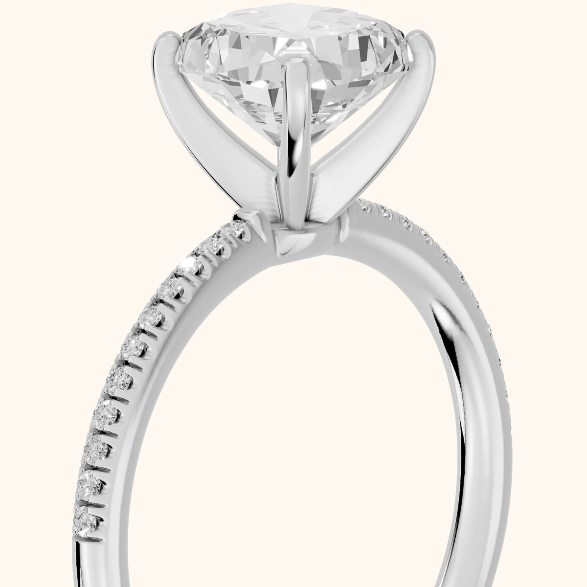 Mona Micropavé Cushion Diamond Engagement Ring in Platinum - slant-view.webp