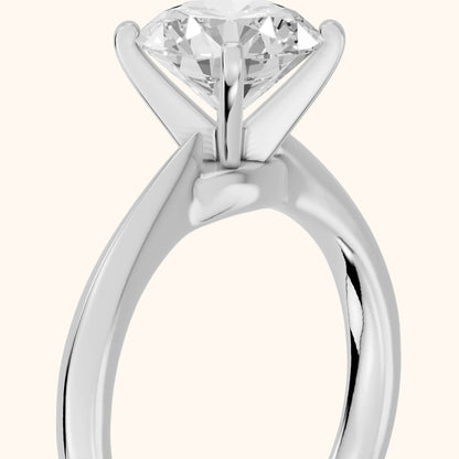 Arlette Solitaire Knife Edge Round Diamond Engagement Ring in White Gold - slant-view.webp