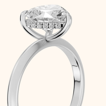 Amaya Hidden Halo Heart Diamond Ring in White Gold - slant-view.webp