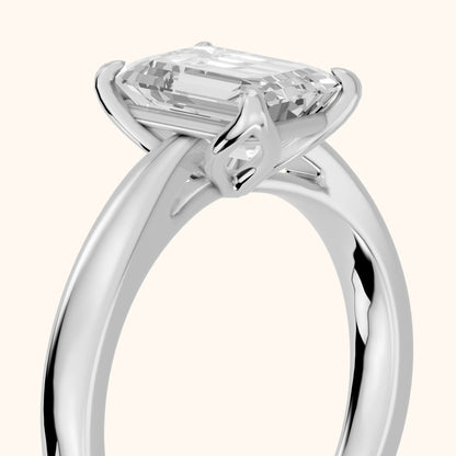 Lucia Solitaire Six-Prong Emerald Diamond Engagement Ring in Platinum - slant-view.webp