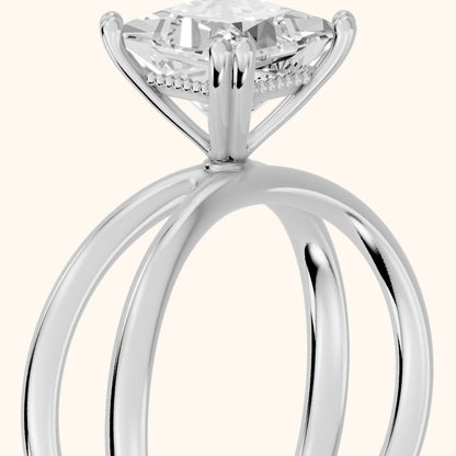 Yvonne Crossover Solitaire Princess Diamond Engagement Ring in White Gold - slant-view.webp