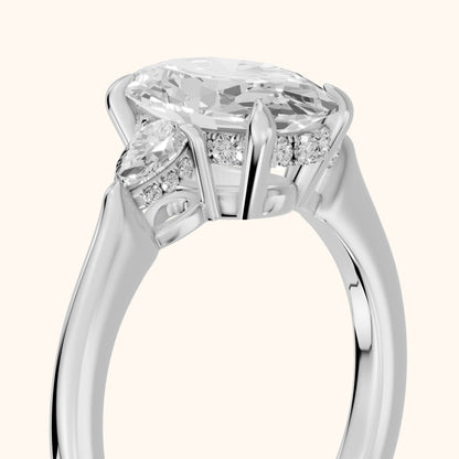 Leila Three-Stone Oval Diamond Engagement Ring in White Gold - slant-view.webp
