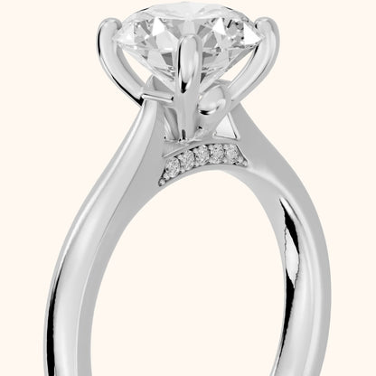 Sofia Cathedral Round Diamond Engagement Ring in White Gold - slant-view.webp