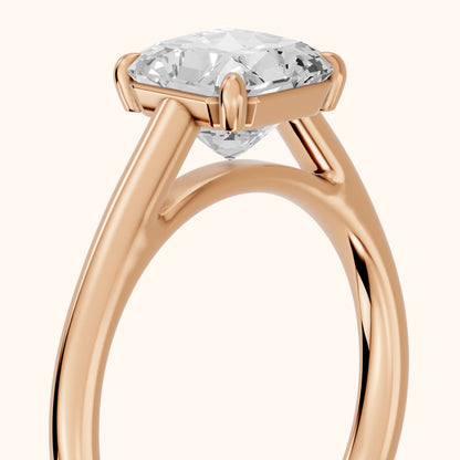 Sadie Cathedral Solitaire Radiant Diamond Ring in Rose Gold - slant-view.webp