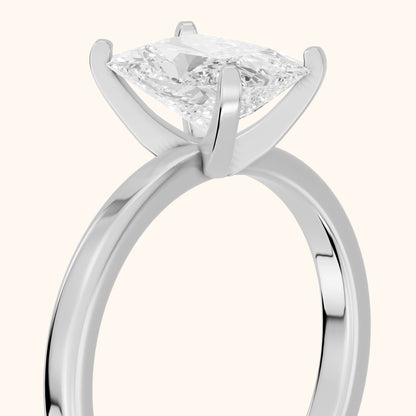 Liana Solitaire Claw Prong Radiant Diamond Engagement Ring in White Gold - slant-view.webp