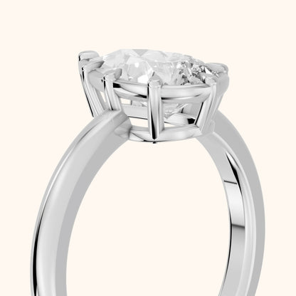 Montauk Crown Solitaire Pear Diamond Engagement Ring in Silver - slant-view.webp