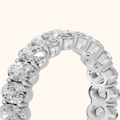 Vidya Shared Prong Oval Diamond Eternity Band in Silver - slant-view