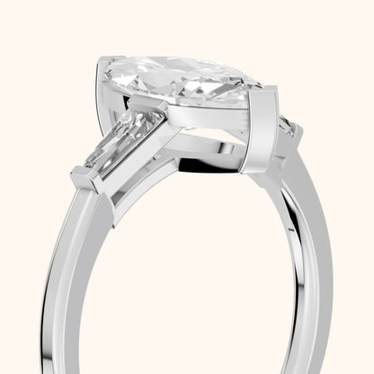 Winnie Three-Stone Marquise Diamond Engagement Ring in Platinum - slant-view.webp