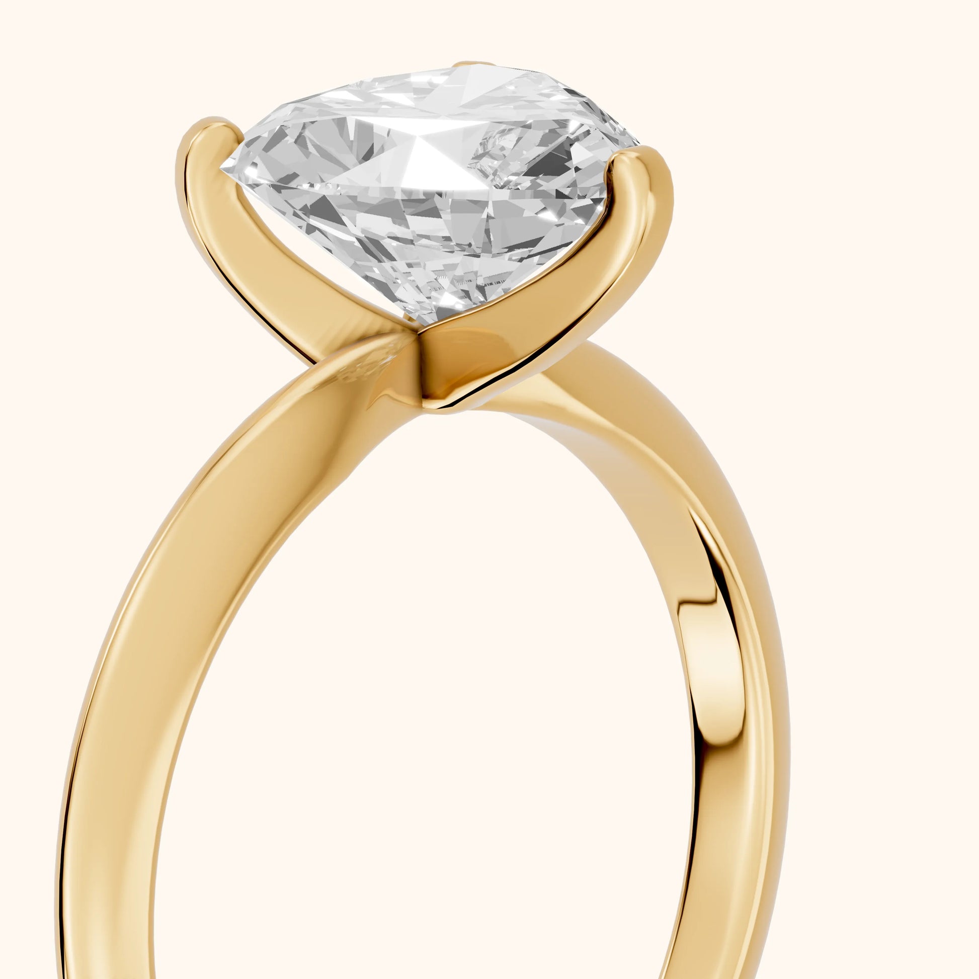 Wren Solitaire Heart Diamond Ring in Yellow Gold - slant-view.webp