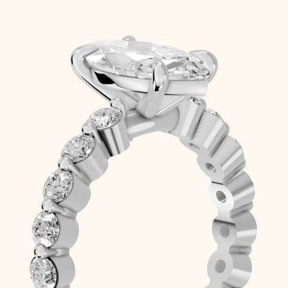 Piper Sidestone Marquise Diamond Engagement Ring in White Gold - slant-view.webp