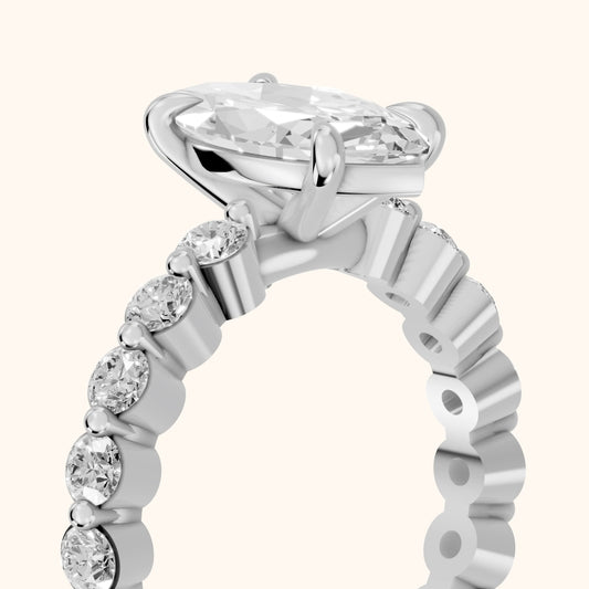 Piper Sidestone Marquise Diamond Engagement Ring in White Gold - slant-view.webp